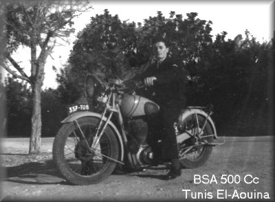 Moto BSA 500 cc. at TUNIS (El-Aouina Base)